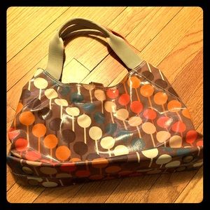 Orla Keily shoulder bag. Coated canvas.